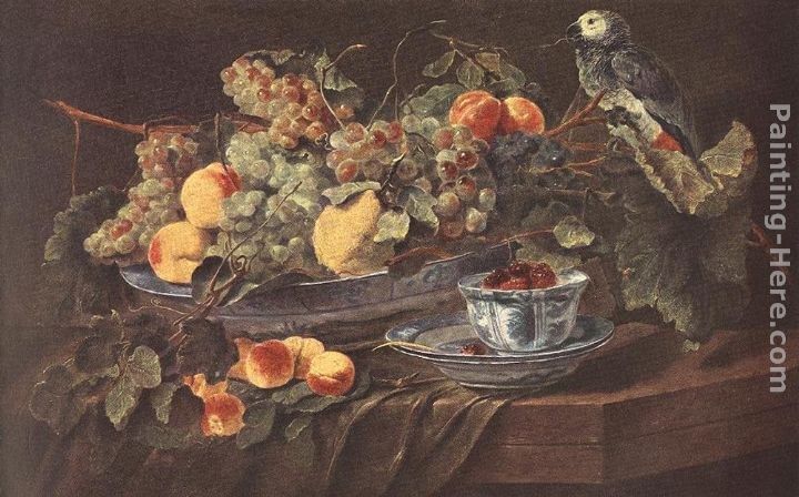 Jan Fyt Still-life with Fruits and Parrot
